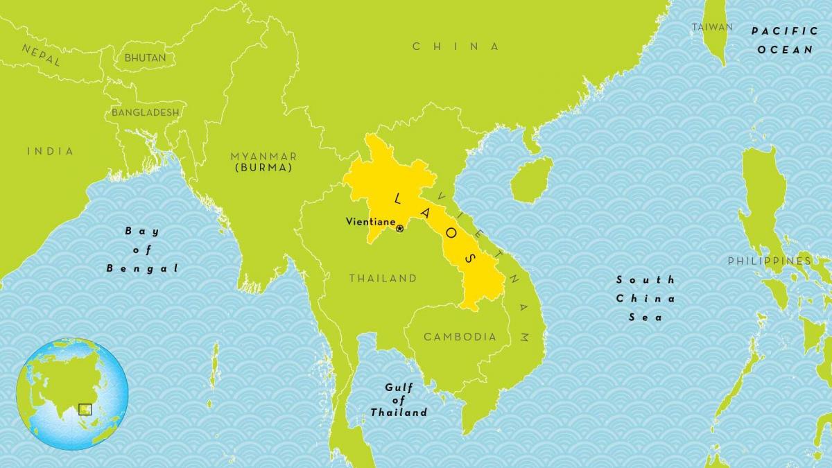 laos localización no mapa do mundo