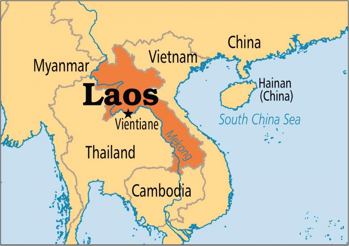 laos país no mapa do mundo