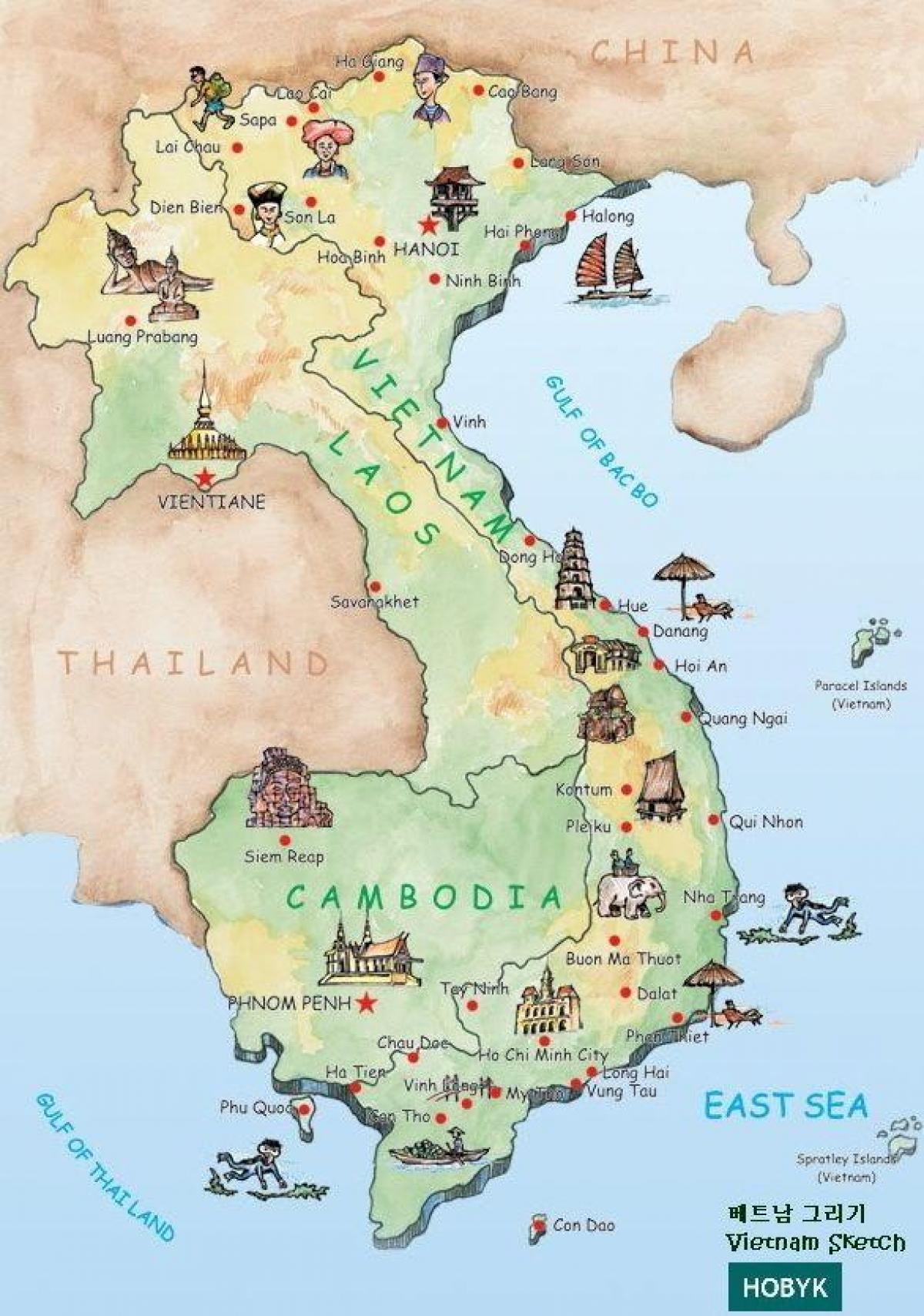 laos atraccións mapa