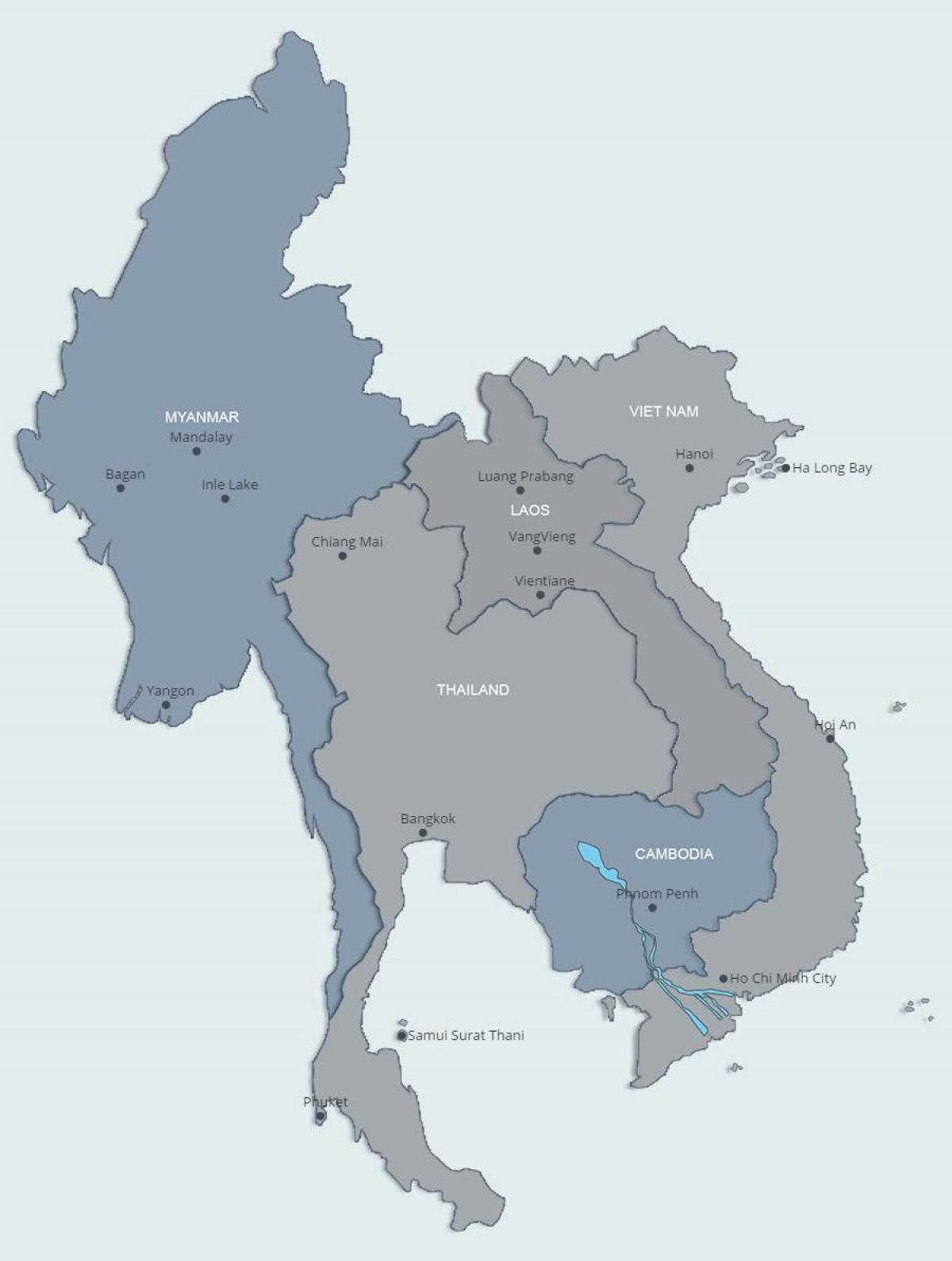 Mapa do norte de laos