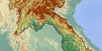 Mapa topográfico de laos